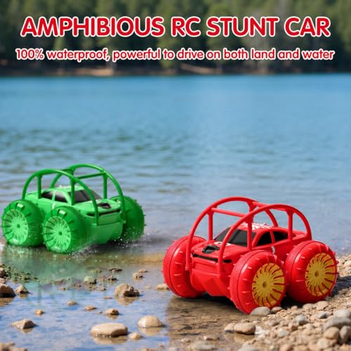 Image of Remote Control Car, Fast Direct Charging RC Cars Amphibious 360 Rotating LED Rechargeable Stunt Car 2.4Ghz 4WD All Terrain RC Race Cars Toy Christmas Birthday Gift for Kids Boys Girls Aged 3-12 years