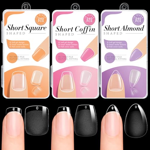 krofaue 720Pcs Nail Tips Kit - Coffin/Almond/Square
