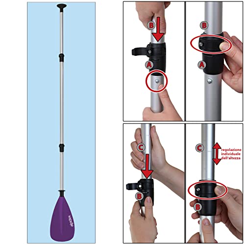 ALPIDEX 2 in 1 Pagaia Doppia SUP Pagaie Kayak