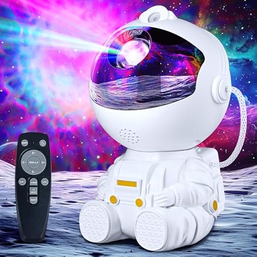 TOCVEOE - Proyector de Cielo Estrellado con Astronauta, Vía Láctea, Lámpara de Estrellas con Control Remoto, Velocidad y Tiempo Ajustables, 17 Modos de Vía Láctea para Dormitorio | Ya disponible en tu tienda friki favorita! En mundofriki.es!