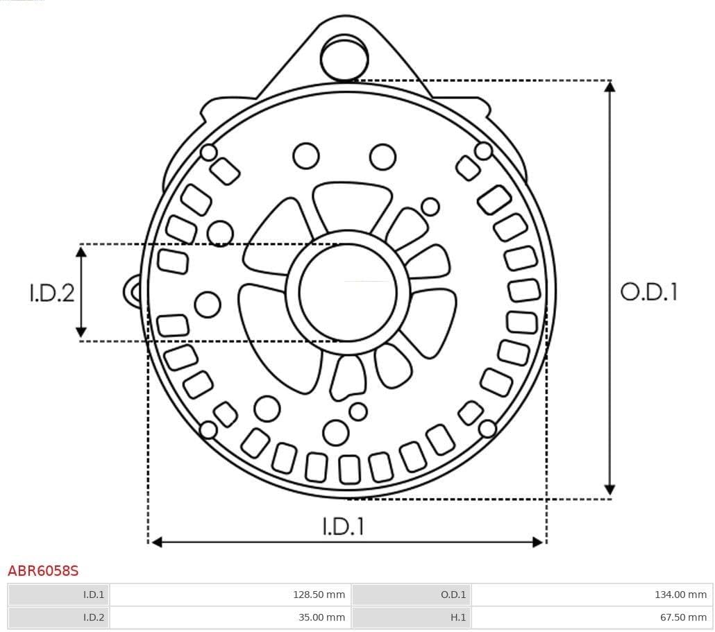 AS -PL ABR6058S Holder Generator Drive Flange 67.50 mm 35.00 mm 134.00 mm