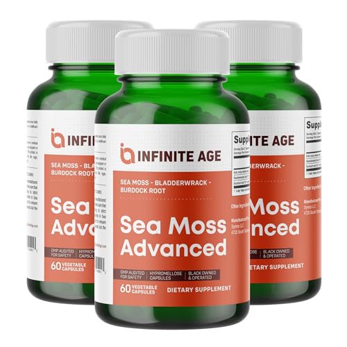 INFINITE AGE Sea Moss Advanced Superfood Capsules (1250mg, 180 ct)