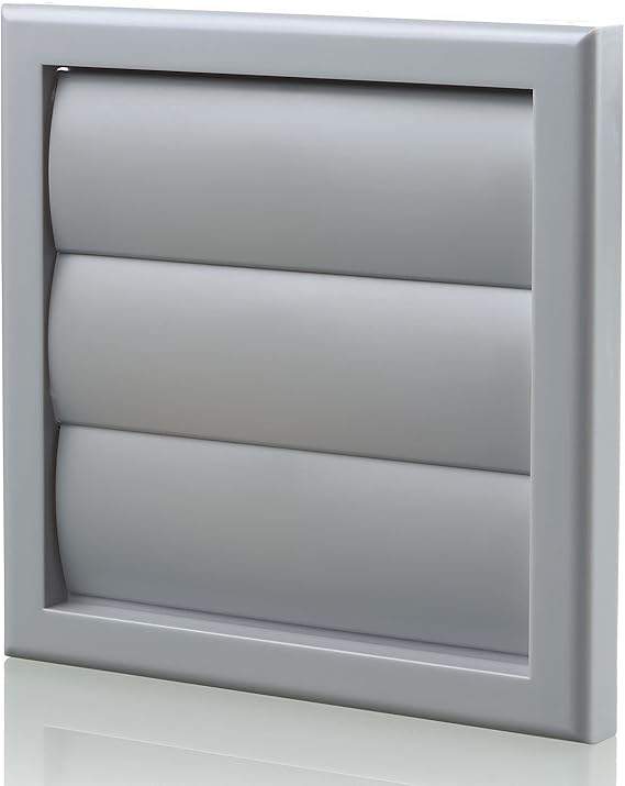 Grey 125mm 5 Inch Plastic External Ducting Gravity Grille Air Vent