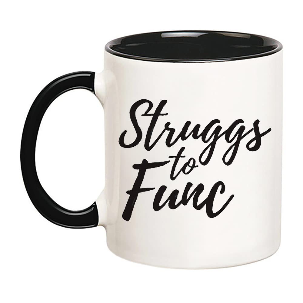 Fonhark - Queer Eye Mug Fab 5 Jonathan Van Ness Struggs To Func Mug, Sarcastic Coffee Mug, 11 Oz Novelty Coffee Mug/Cup