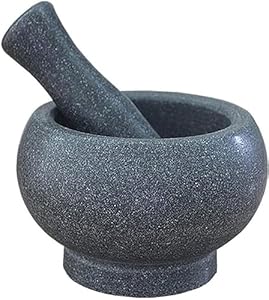 Gajyfcl DE24 Black Granite Mortar Set