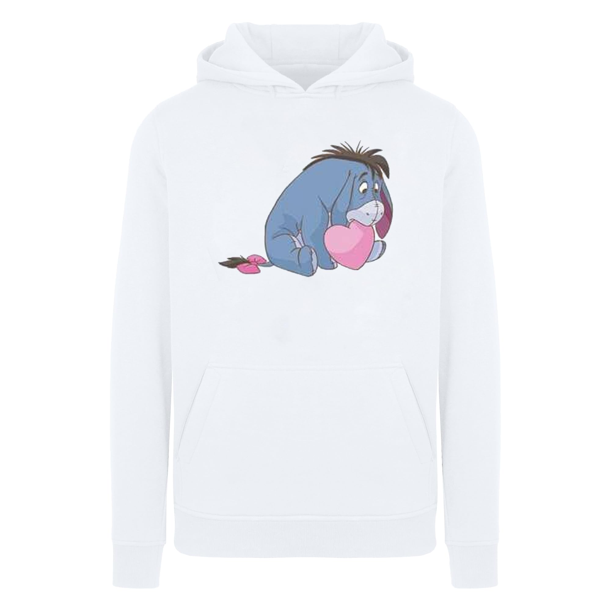 Disney Women's Winnie The Pooh Eeyore Mouth Hoodie White Medium