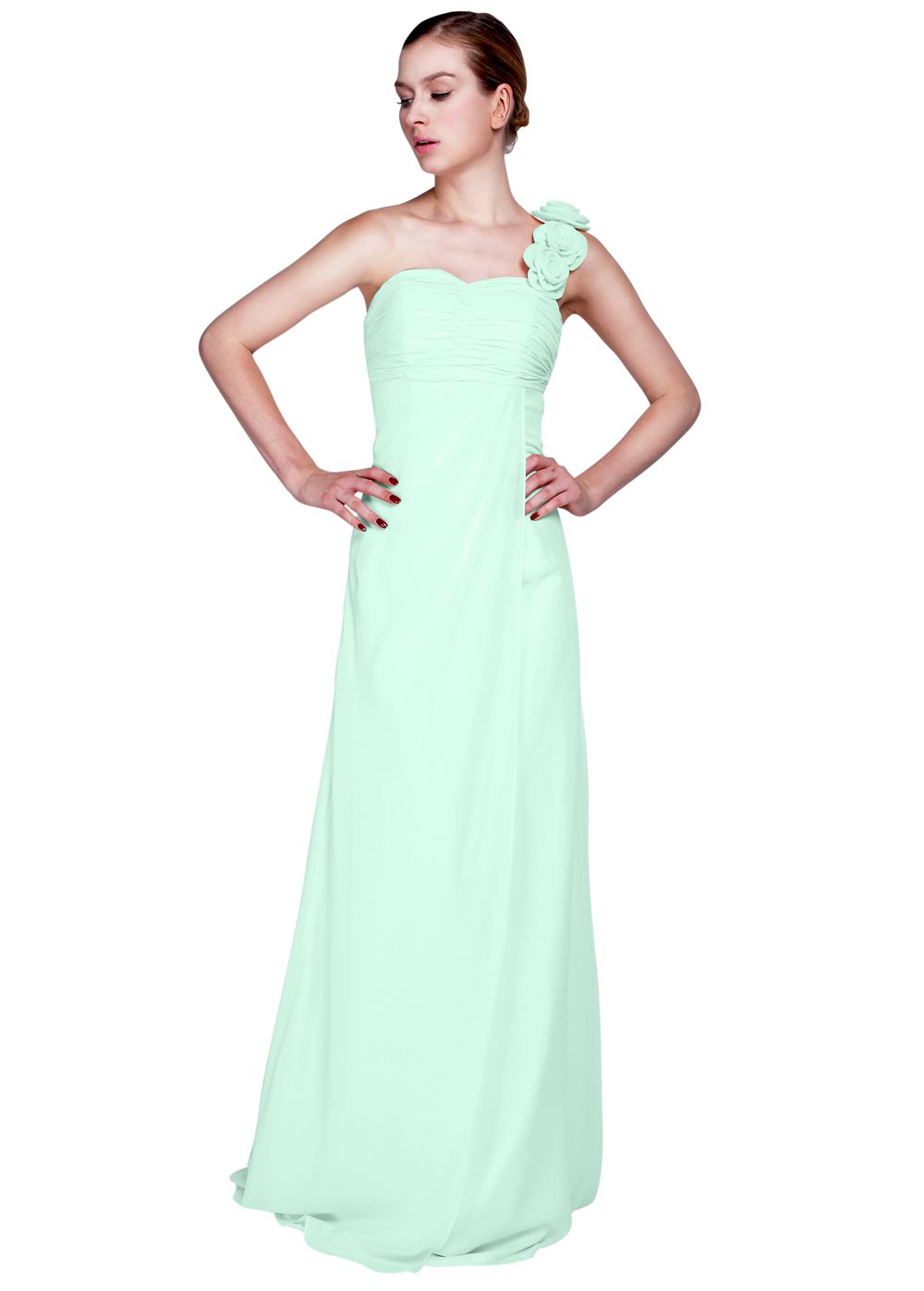 Maillsa Chiffon One-Shoulder Bridesmaid Dress Prom Dress MS13B0001