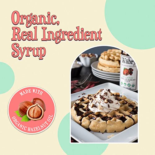 Image of Wabry Organic Chocolate Hazelnut Syrup - 15.5oz (439g), Natural Chocolate Syrup for Pancakes and Waffles, Drinks and Ice cream, Vegan Mocha Syrup for Coffee, Non-GMO & Dye-Free - BPA Free Bottle