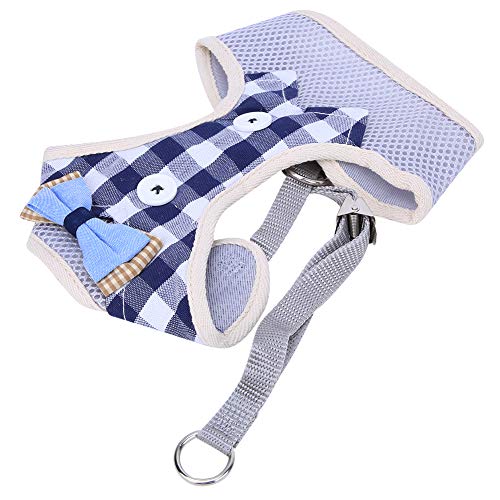 Cat Harness Leash Set, Polyester Breathable Mesh Vest Style Pet Chest Strap Set, Harnesses Pulling Traction Rope for Cats Small Medium Cats (M)