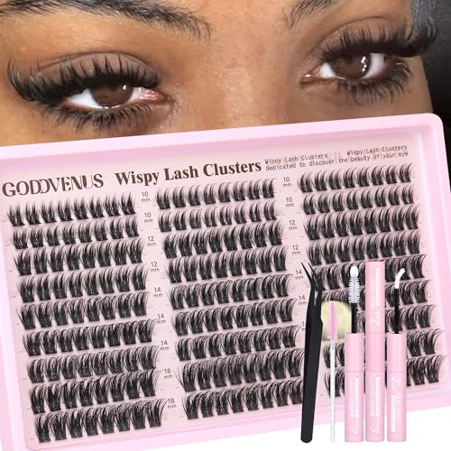 Image of Wispy Manga Lash Clusters Kit Natural Eyelash Clusters Kit Fairy Cluster Eyelash Extensions Anime Individual Lashes C Curl Lash Extension Kit Waterproof DIY Eye Lashes Cluster Glue