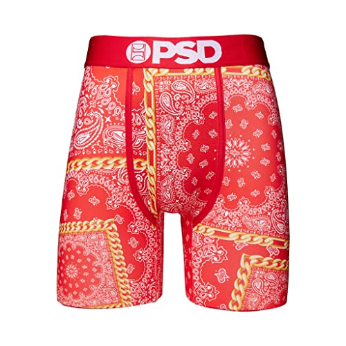 PSD Men's Rich Bandana Red Boxer Briefs, Red, XL