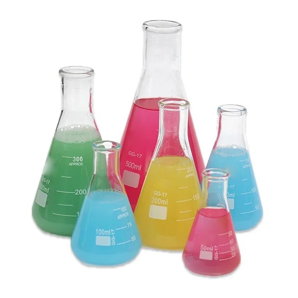 Matraz científico del juego, Matraz Erlenmeyer de vidrio de 150-2000 ml for laboratorio(2000ml)