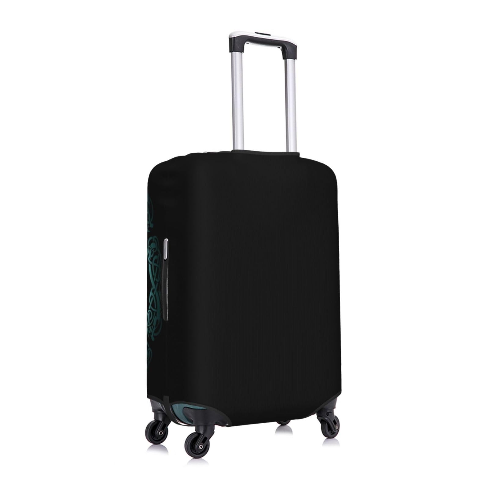 Funda de Maleta Antipolvo Estampado Vikingo Nórdico Funda de Equipaje Universal Funda Blanda-Se Adapta a Todos Tamaños Fundas de Equipaje Elásticas de Spandex Lavables(A36,L)