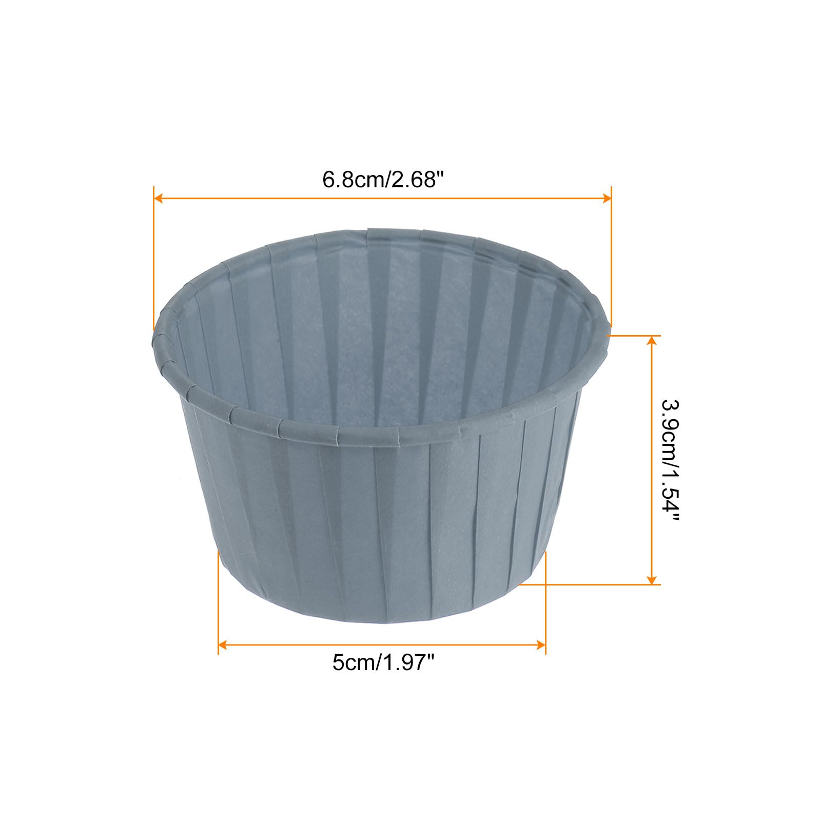 HARFINGTON 100 moldes para hornear cupcakes de tamaño estándar de 3.5 onzas, envoltorios de papel a prueba de grasa, desechables para bodas, cumpleaños, postres, Navidad, color gris y azul