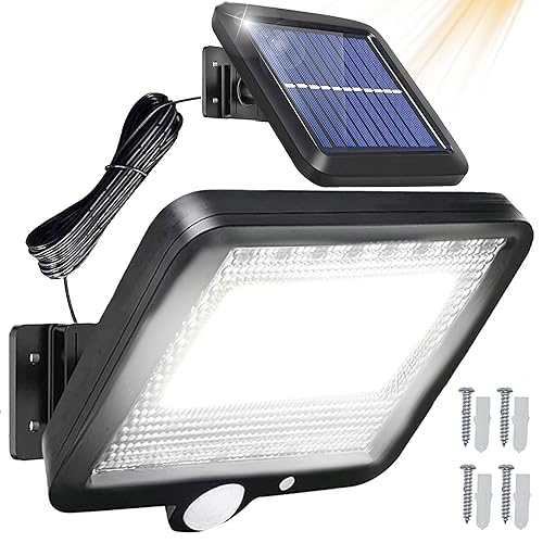 Retoo Solarleuchten für Außen mit 100 LEDs und Bewegungsmelder IP44 Solarleuchte Außen Wasserdicht Superhell Solarleuchte für Garten 4000mAh 1000 Lumen Sicherheitswandleuchte