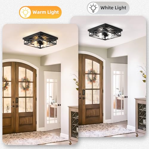 Dikaida 2 Pack Flush Mount Ceiling Light Fixture, Black Hallway Light thumb #4