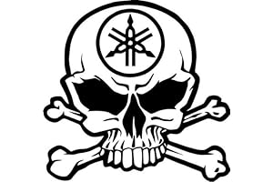 Yamaha Motorcycle Racing Skull Crossbones Sticker