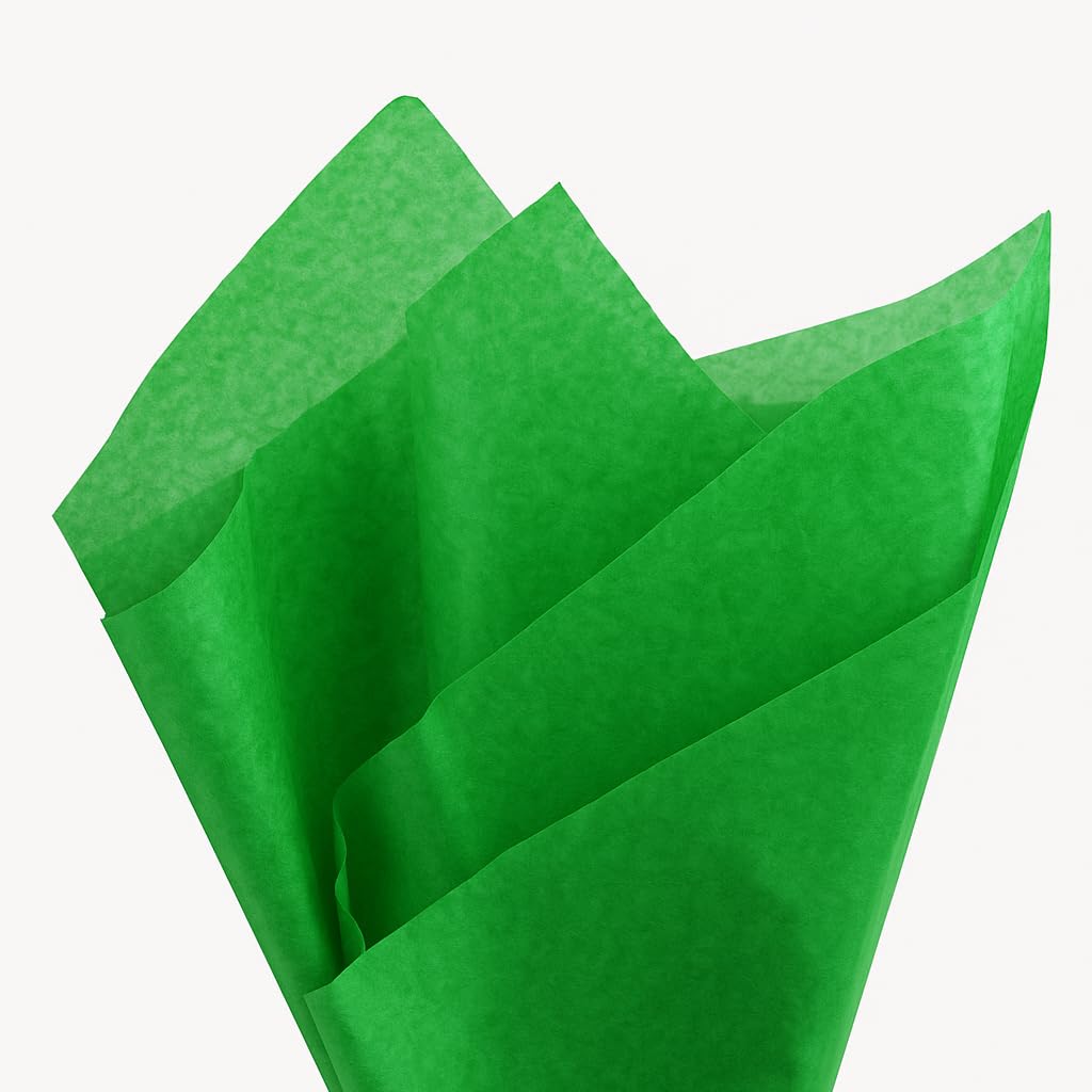 PMLAND 100 Sheets Green Tissue Paper Bulk, 20x15 Inches Double Sided Color Wrapping Tissue Paper for Gift Wrap Bags Crafts Wedding Party and Holiday Decorations