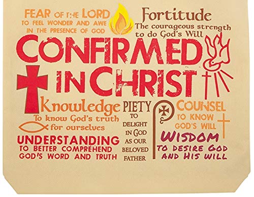 Autom Religious Party Favors for Confirmation Class, Gifts of the Holy Spirit Confirmed in Christ Large Tote Bag, 14 Inch - Image 2