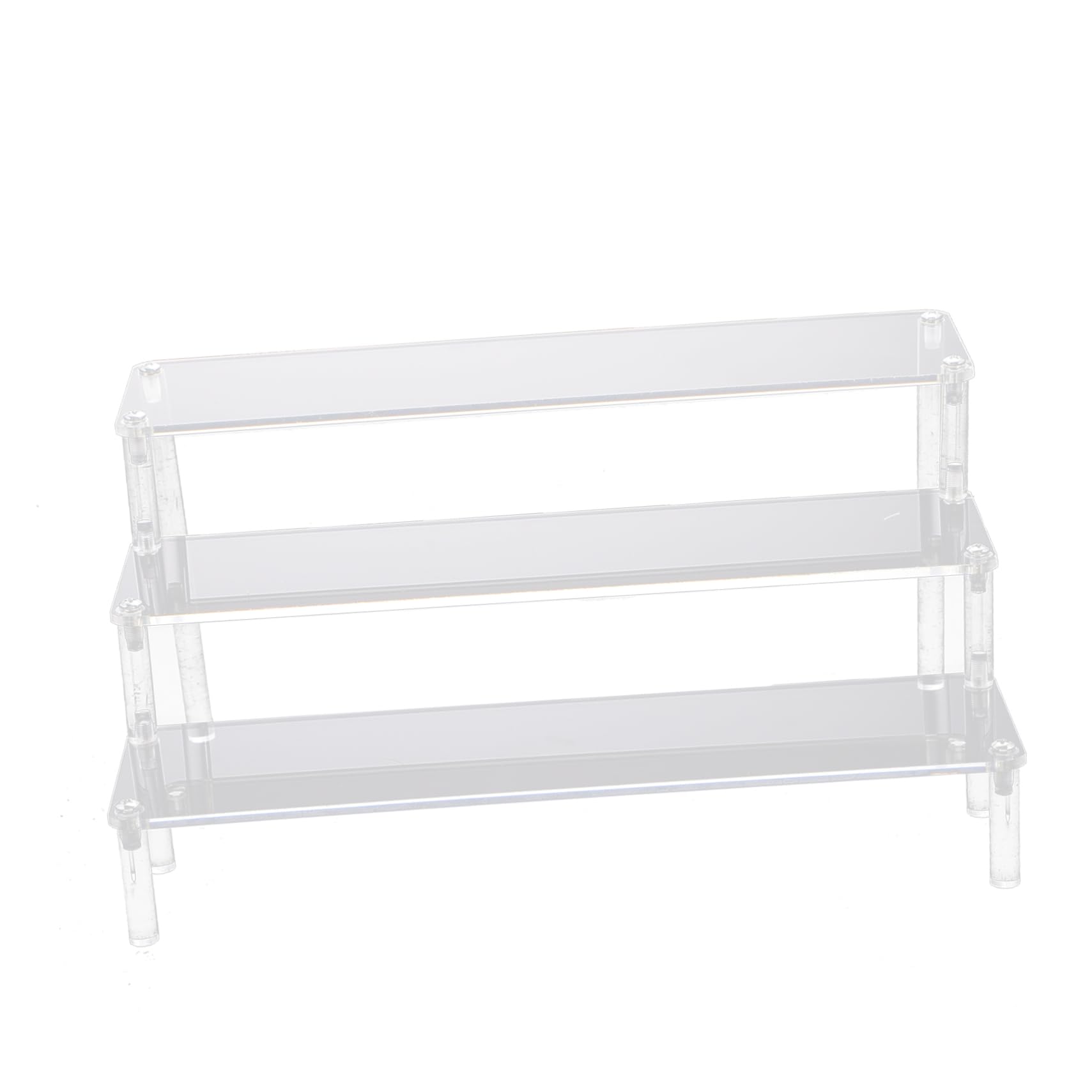 SOLUSTRE 3-layer Acrylic Display Shelf Multi-function Storage Rack Trapezoid Desktop Organizer Jewelry Display Stand Retail Store