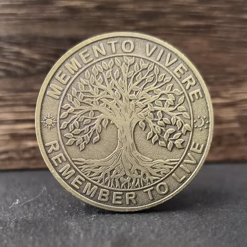 Memento Mori Challenge Coin: Elevate Your Daily Stoic Practice with Amor Fati Medallion - A Perfect Stoicism Gift and EDC Metal Token for Embracing Life's Moments (Bronze)