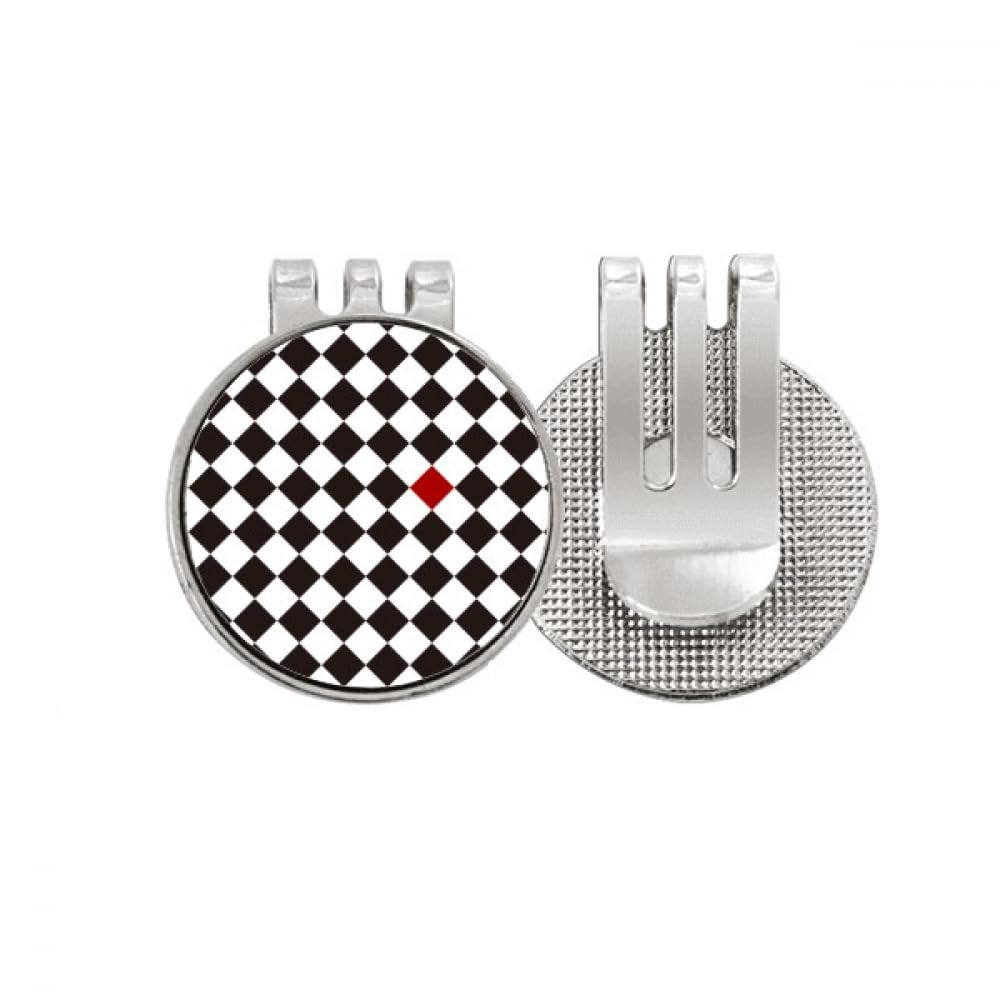 Marqueur de golf émail haut de gamme et clip aimanté pour casquette motif rhombus chic