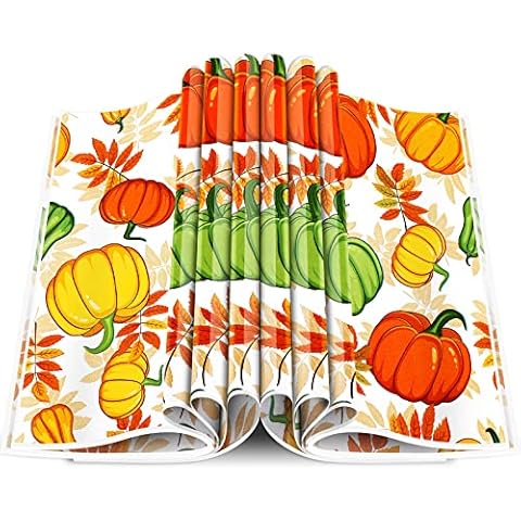 Thanksgiving 11.4 x 11 Inch Deli Wax Paper Sheets for Food Autumn Basket Liners Greaseproof Sandwich Wrapping Paper Food Picnic Paper Sheets Deli Wrapping Sheets for Baking Kitchen Party, 100 pcs Cover