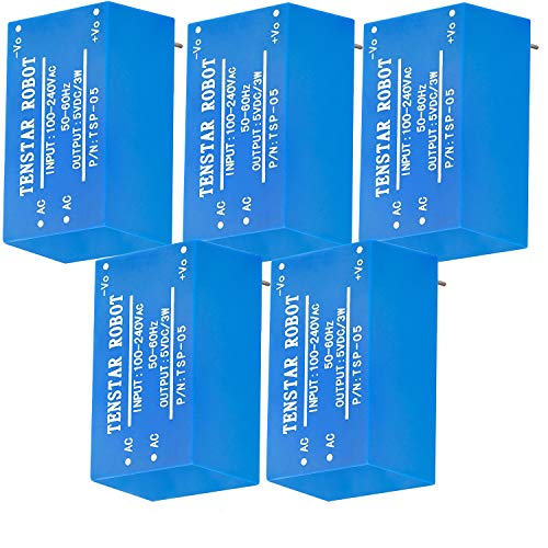 AZDelivery 5 x 220V to 5V Mini Power Supply Module for Arduino and Raspberry Pi including eBook