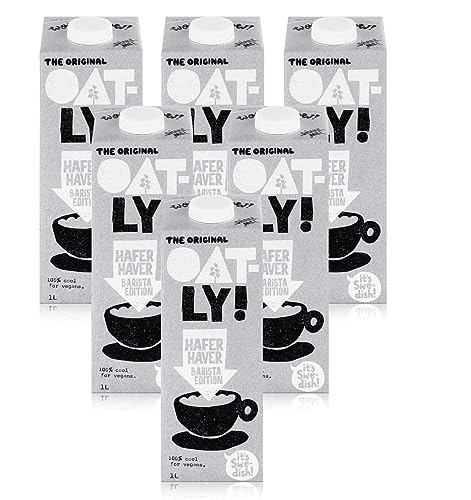 Oatly - Bebida De Avena Espumable, Completamente Vegetal Edición Barista 6 uds x 1 L- Pack Promoo