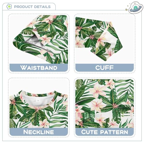 JUNZAN Green Tropical Leaves Kids Boys Hoodie Sweatshirt Fleece Tops Clothing Shirts Sports 4T3