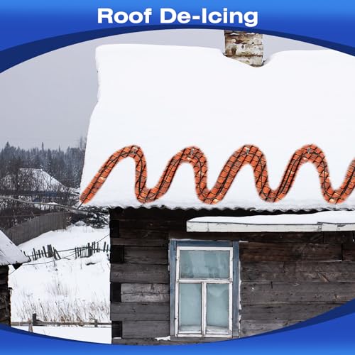 Image of 3FT-160FT Heat Tape for Water Pipes, -40F Deicing Pipe Heat Cable,Electric Heating Cable Pipe,Frezze Protection for Heat Trace Cable for Metal, Plastic Home Pipes,Gutter,120V 5W /ft（6FT）