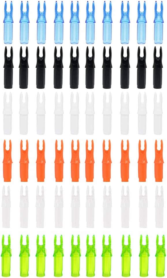 SDCYOW 60 Pack Archery Arrows Nocks 6.20mm/.244 inch Inside Diameter Plastic Nock for Compound Recurve Bow