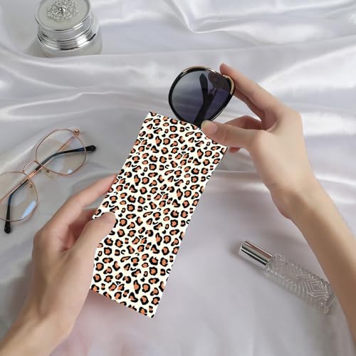 Image of Anikathy 2Pcs Sunglass Eyeglass Glasses Case Soft PU Leather with Cleaning Cloth Portable Glasses Pouch Bag for Men Women