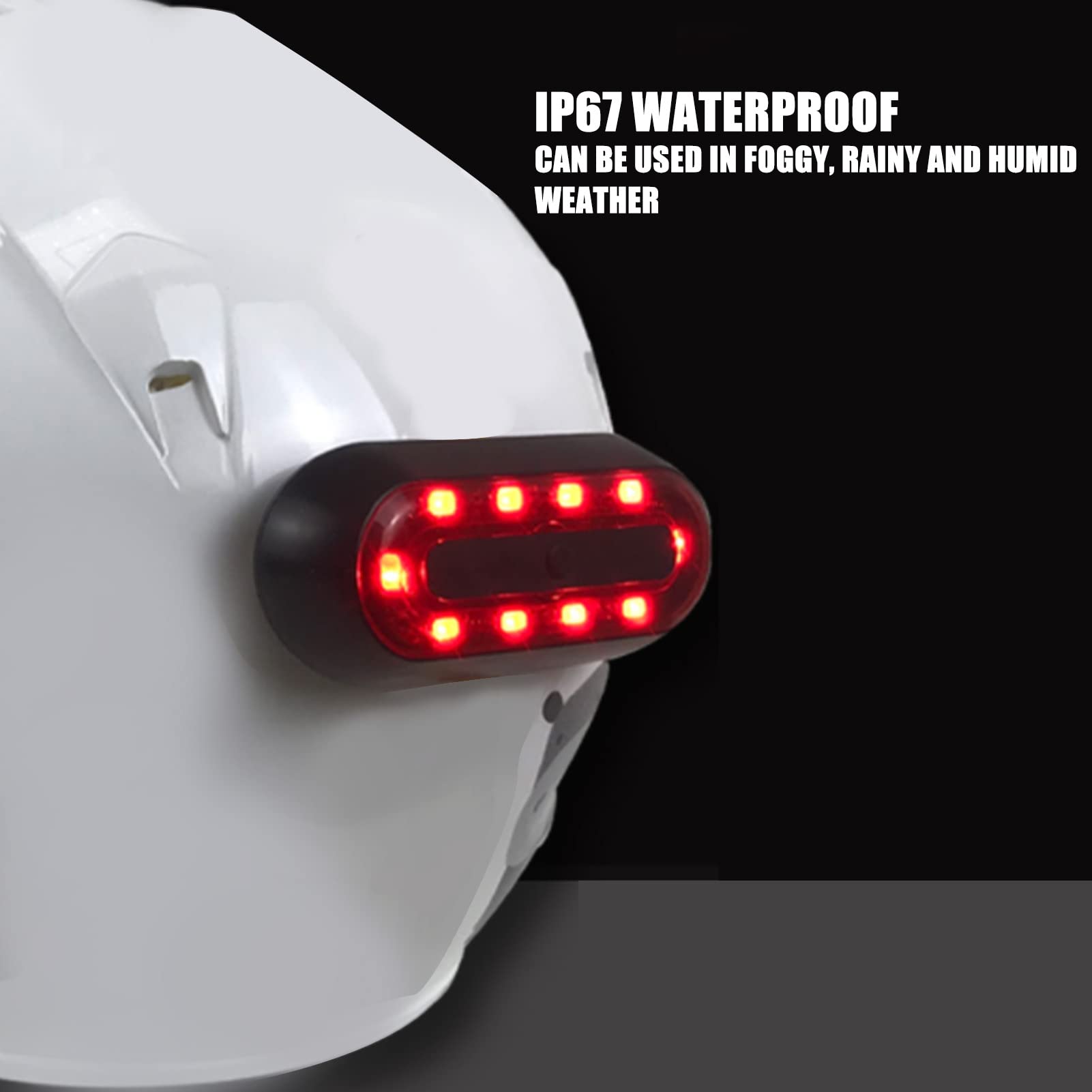 Akozon Luz Trasera del Casco, Luz de Advertencia del Casco Freno Trasero Luz Trasera Impermeable Ligero Luz Nocturna para Seguridad en el Ciclismo