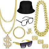 GIFIKOI Hip Hop Costume Kit 80s 90s Rapper Accessories