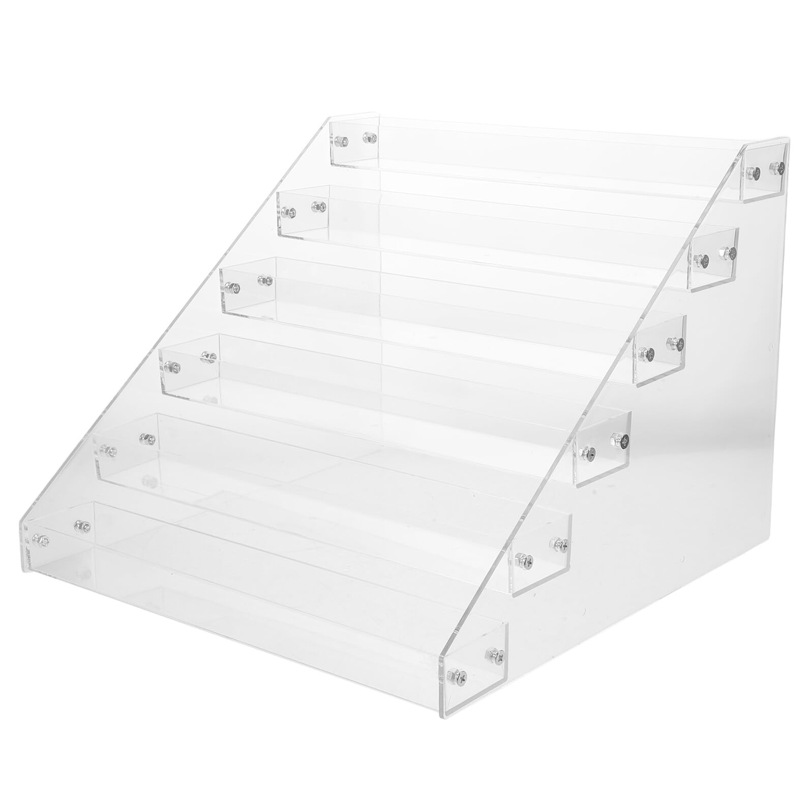 Présentoir Portable pour Cartes à Collectionner en Acrylique Transparent 6 Niveaux Structure Stable et Gain de Place pour Espace de Travail