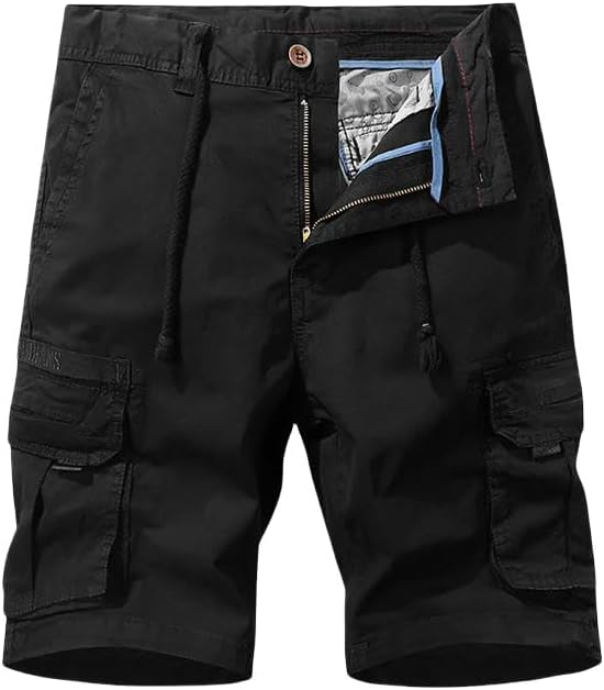 Men's Summer Cargo Straight Solid Color Cotton Shorts Outdoor Leisure