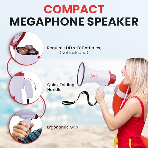 Pyle PMP35R Megaphone Speaker Pa Bullhorn - With Built-In Siren 30 Watt Voice Recorder & 800 Yard Range thumb #2