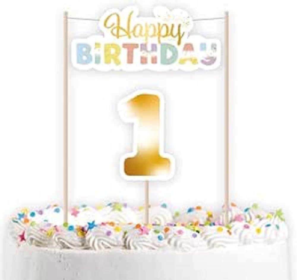 amscan Rainbow 1st Birthday Cake Decorating Kit