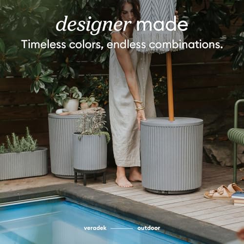 Image of Veradek Umbrella Side Table - Outdoor Patio Table with Umbrella Hole