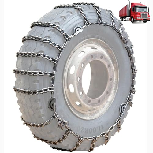 2 Stück 285/80R22,5 9-mm-Satz mit 2 Hochleistungs-Schneeketten für Geländewagen und Autos. Hochfeste Mangan-Notfall-Einsatz für Reifen
