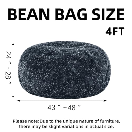 Image of Memory Foam Bean Bag Chair for Adults, 4FT Blue Shining