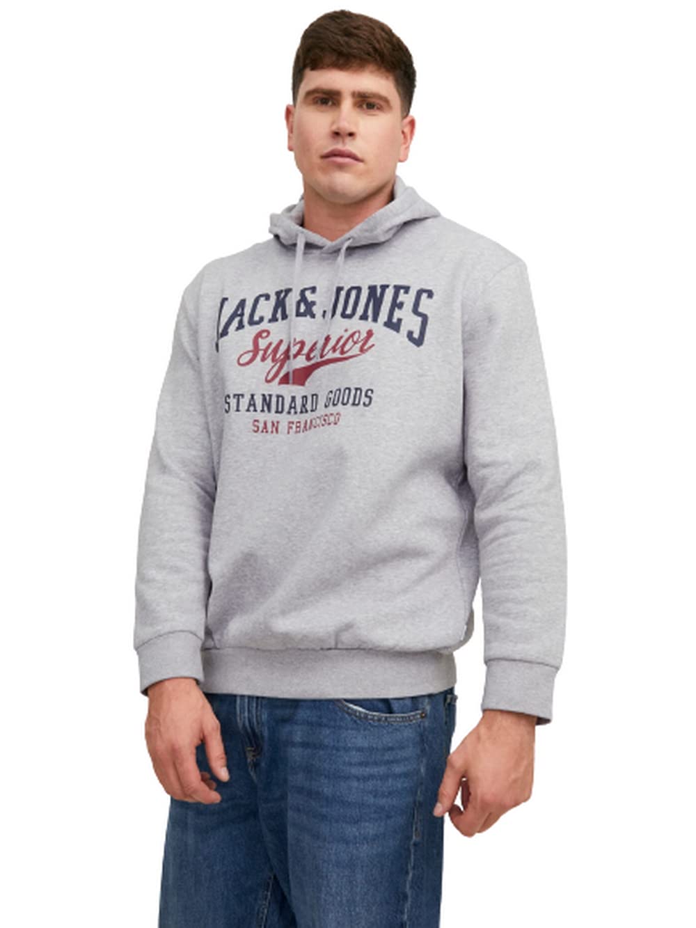Jack & JonesMen's Jjelogo Sweat Hood 2 Col 22/23 Noos Ps Hooded Sweatshirt