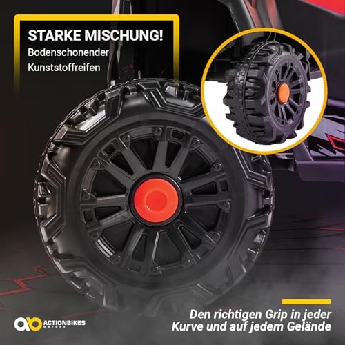 Actionbikes Motors Kinder Quad Elektro Bumblequad | Elektroauto - Kinderquad - Kinderauto elektrisch - Elektrofahrzeuge - Quad bis 3 km/h - Elektrofahrzeug - Elektro Auto für Kinder ab 1 Jahr (Rot) – Bild 7