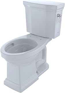 TOTO CST404CEFRG#01 Promenade II Two-Piece Elongated 1.28 GPF Universal Height Toilet with CeFiONtect and Right-Hand Trip Lever, Cotton White