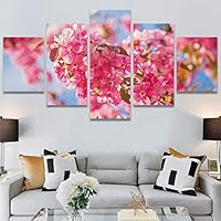 SIGNWIN 5 Panel Canvas Wall Art Modern Art Bouquet Colorful Decorative Elements Floral Multicolor Photography - 60