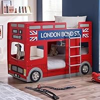 Julian Bowen Red Wood London Bunk Bed, Single