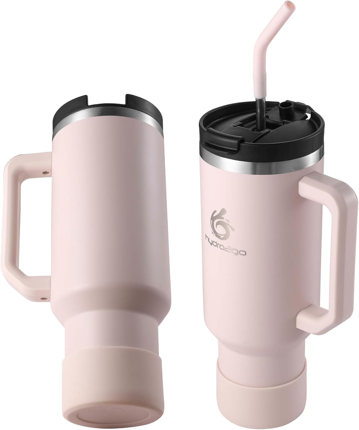 hydro2go® 1200 ml / 40 oz thermobeker, koffiebeker to go, geïsoleerde beker met handgreep en rietje, reis- en autobeker, tumbler voor warme en koude dranken (Ocean, 1200 ml