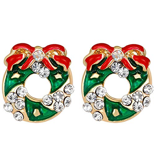 Preisvergleich Produktbild Daliuing Ohrring Damen Mädchen Frau Weiblich Ohrringe Earings Ohrstecker Weihnachtskranz Braut Hochzeit Schmuck