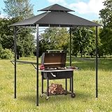 Grill Gazebo 2 Tier BBQ Barbecue Canopy Tent Shelter for Outdoor Patio Backyard (L96 x W60 x H101 Grey)